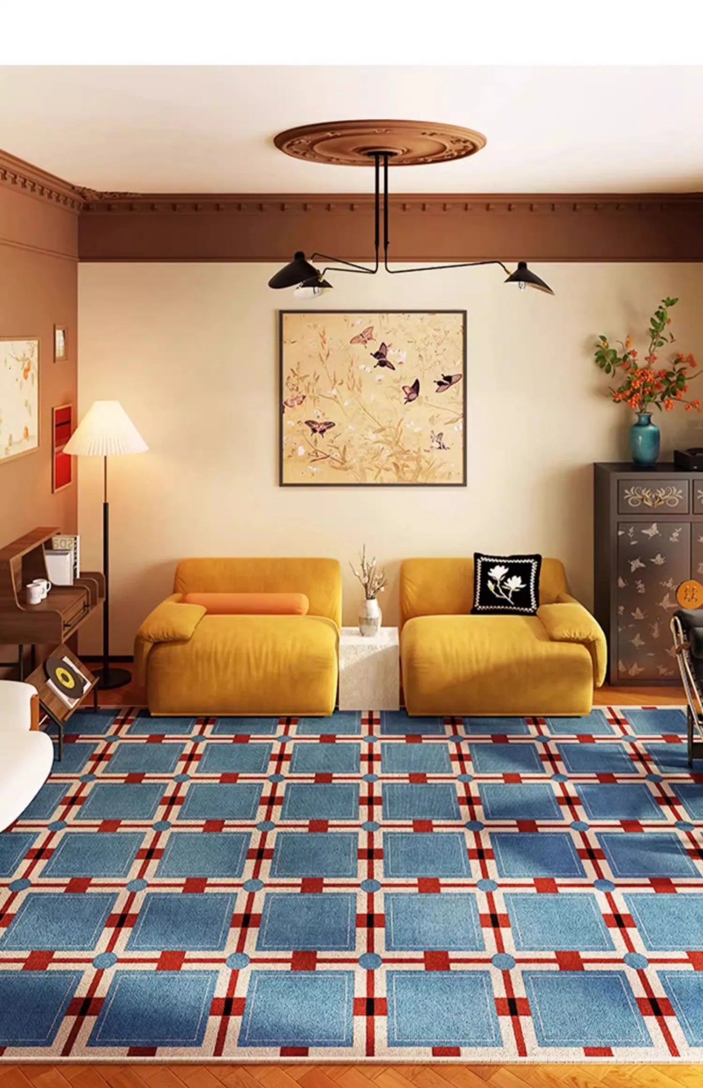 Mid-Century Geometric Rug - Retro Pattern Collection