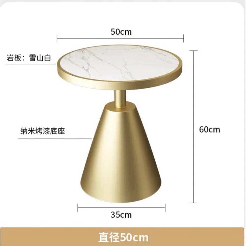 High Quality Golden Stainless Steel Round Small Side Coffee Table for Cafe Living Room