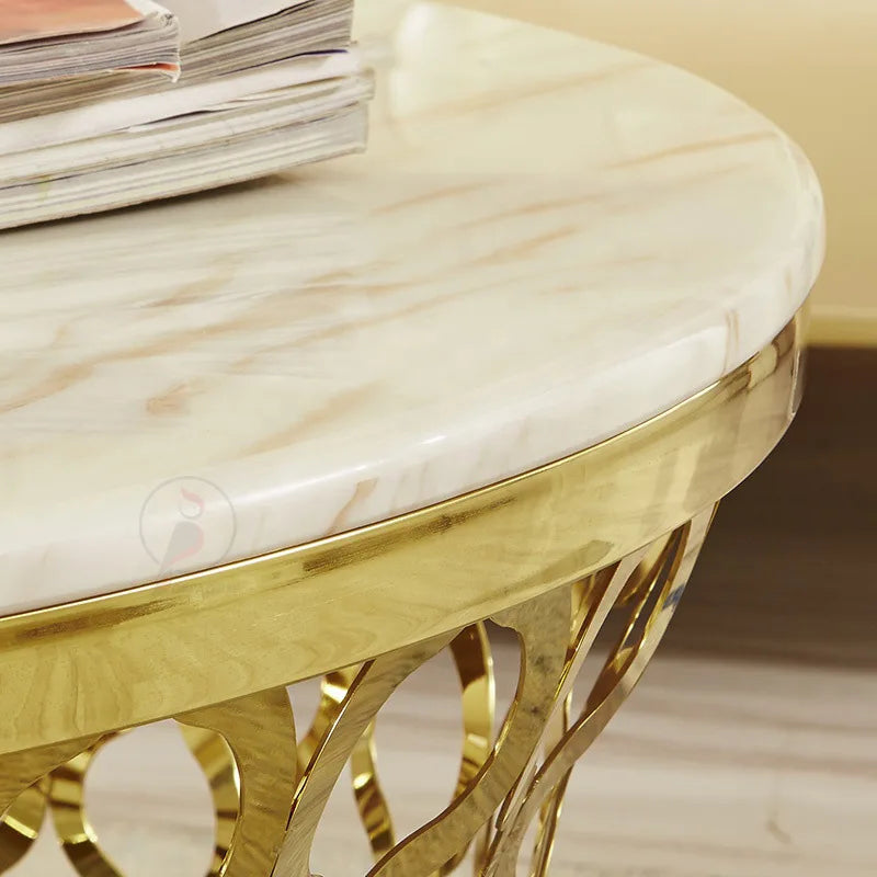 creative corner few gold stainless steel round few mirror edge few sofa side table side cabinet casual small coffee table