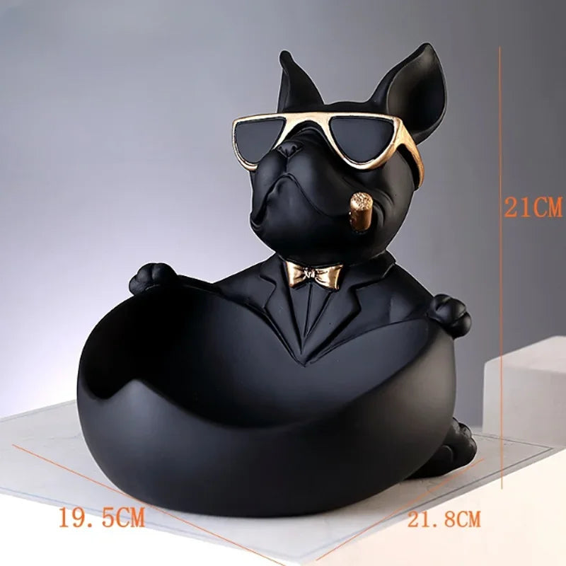 Cool Dog Figurine Storage Box - Resin Sculpture | Home Decor