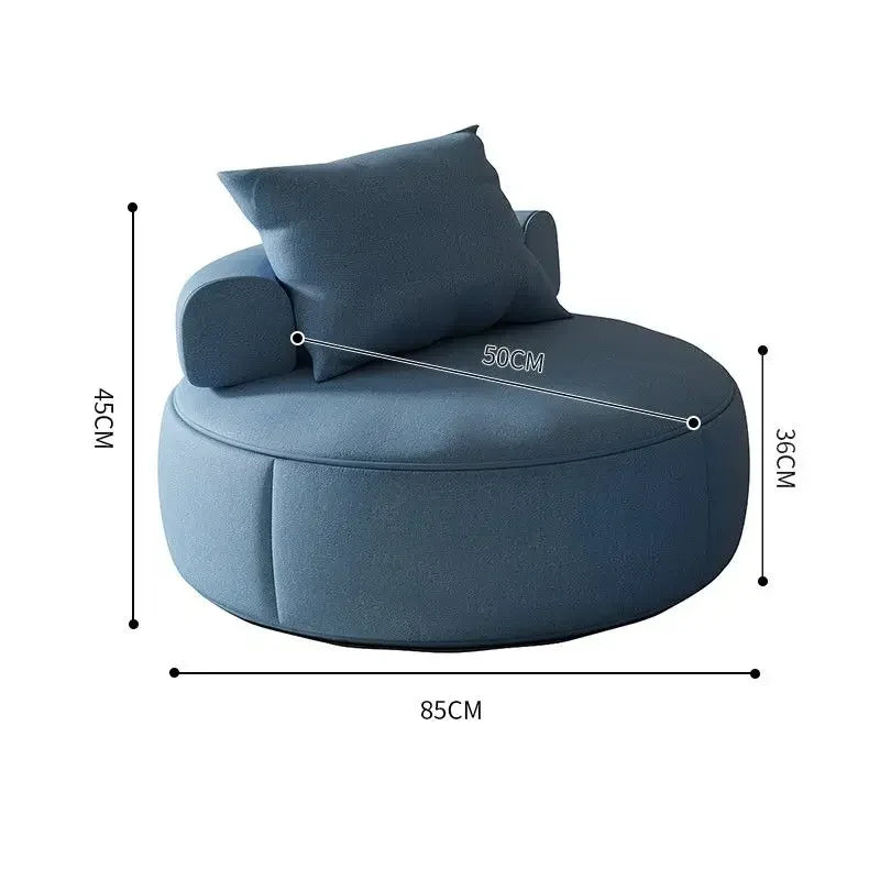 Round Lounge Chair – Sculptural Accent Seating with Bolster