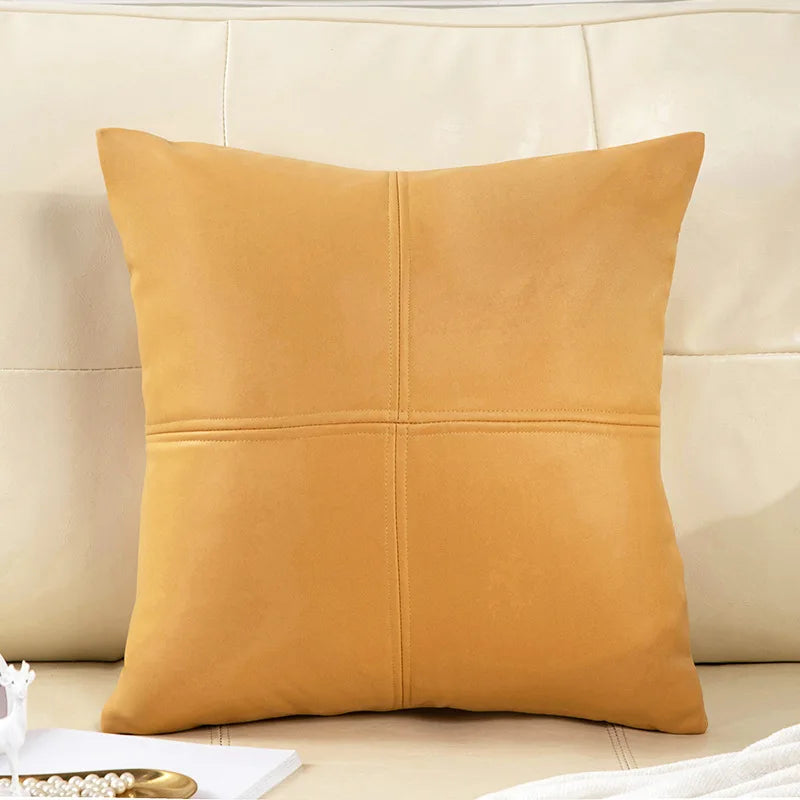 light luxury simulation leather thickened technology cloth waterproof throw pillow living room sofa cushion rectangular pillow