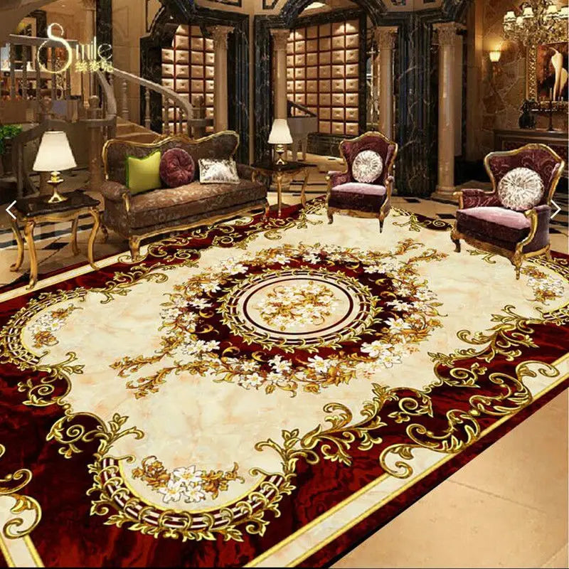 Traditional Floral Medallion Rug – Ornate Persian-Style Carpet for Living Room