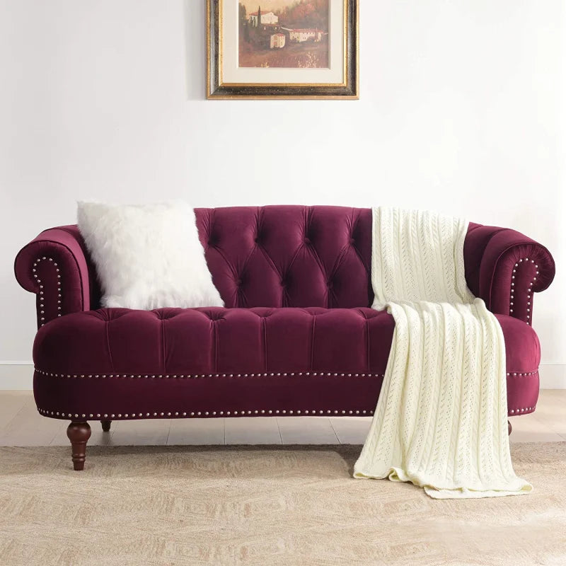 Velvet Sofa 3-Seat: Luxurious Upholstered Couch for Living Room, Hotel & Apartment