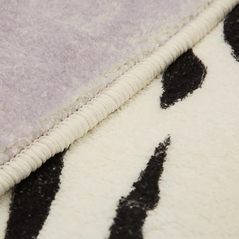 Irregular Faux Cowhide Area Rug - Plush Anti-Slip Mat