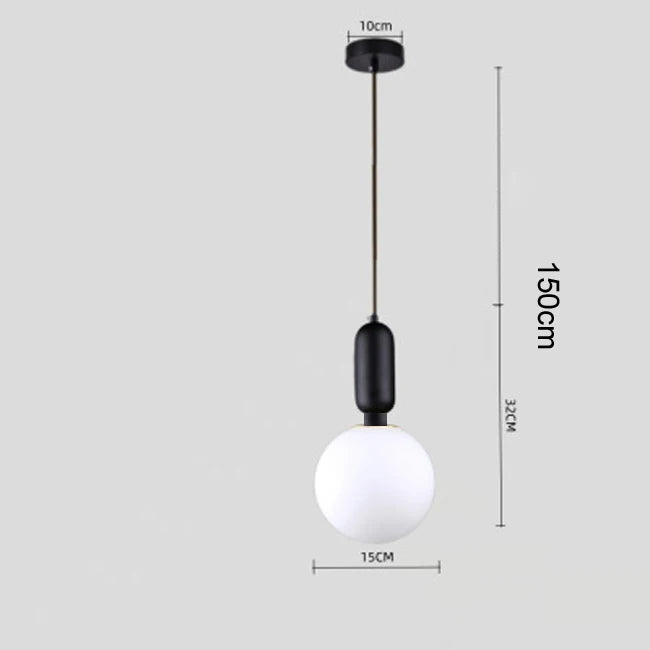 Nordic Glass Ball Pendant Lights Brass Black Hanging Lamp Modern Living Room Dining Bedroom Decor Ceiling Lighting Fixture House