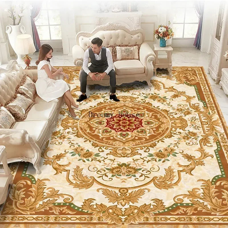 Traditional Floral Medallion Rug – Ornate Persian-Style Carpet for Living Room