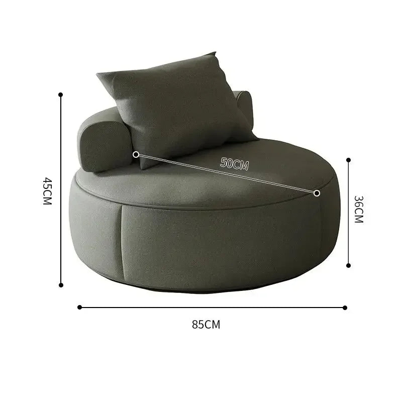 Round Lounge Chair – Sculptural Accent Seating with Bolster