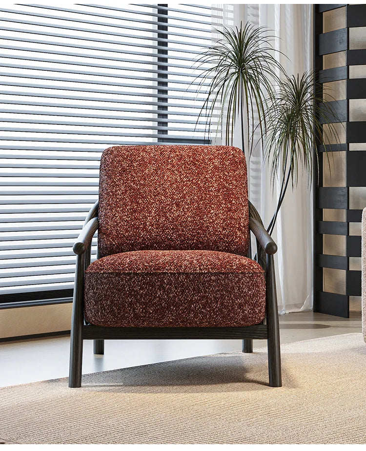 Vintage Piaget Single Sofa Chair Medieval Simple Burgundy Leisure Armchair