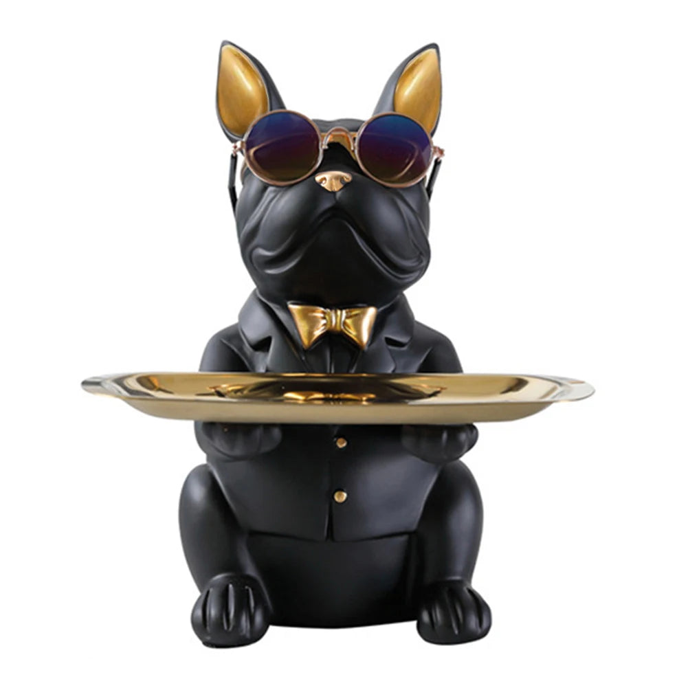 Magnate Pitbull Statue - Resin Sculpture with Storage Tray | Home Decor