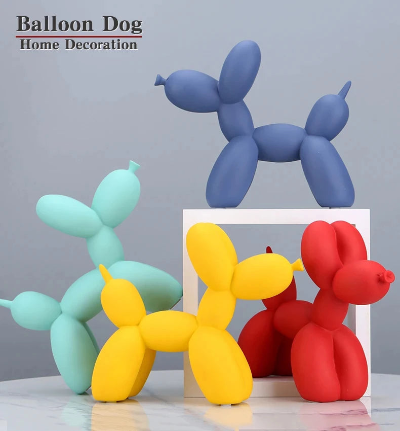 Matte Balloon Dog Statue - Resin Sculpture | Modern Nordic Home Decor