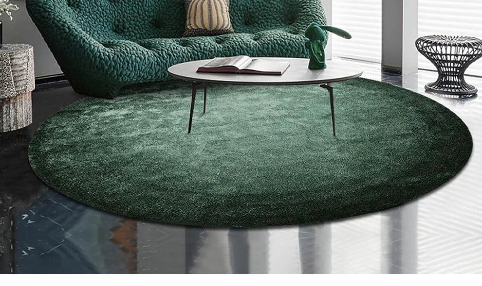 Round Green Carpet - Luxury Soft Plush Rug
