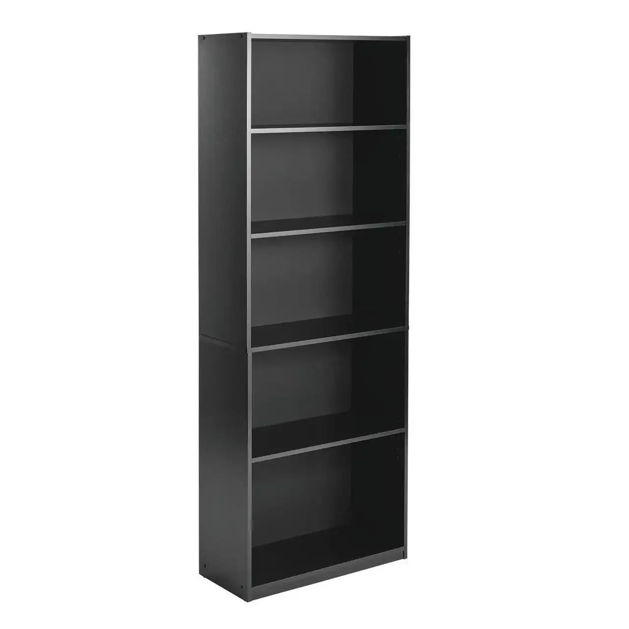 5-Shelf Bookcase with Adjustable Shelves, True Black Oak