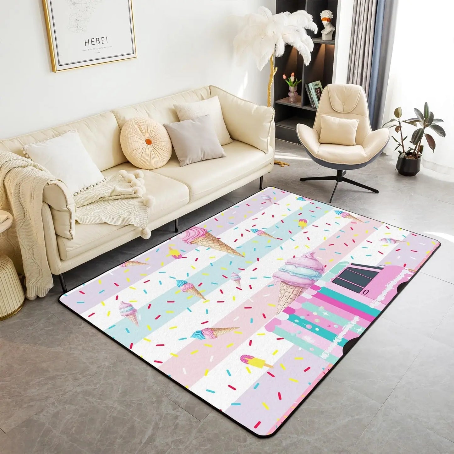 Modern Abstract Brushstroke Rug - Contemporary Art Carpet