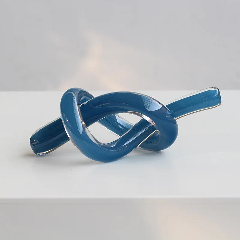 Geometric Glass Sculpture - Hollow Knot Design | Home Decor