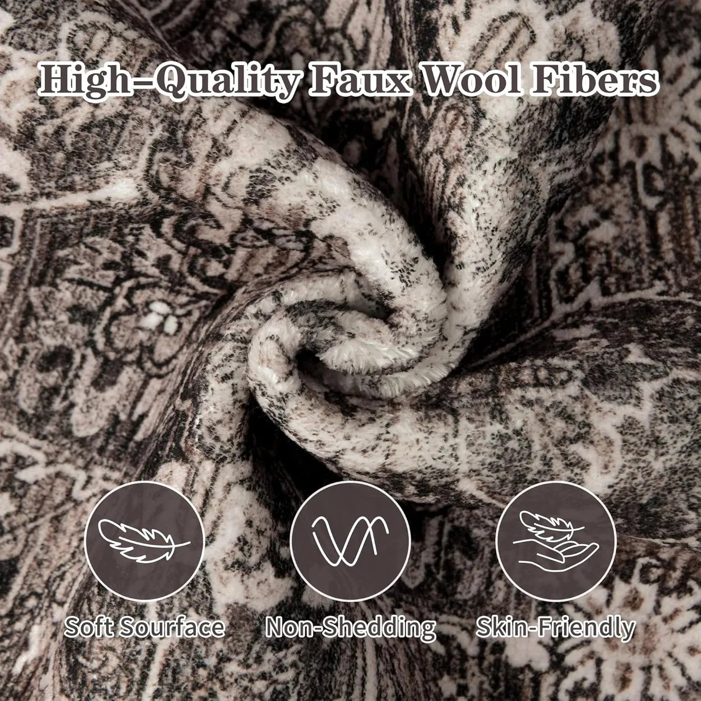 Vintage Persian Rug - Faux Cashmere Area Carpet