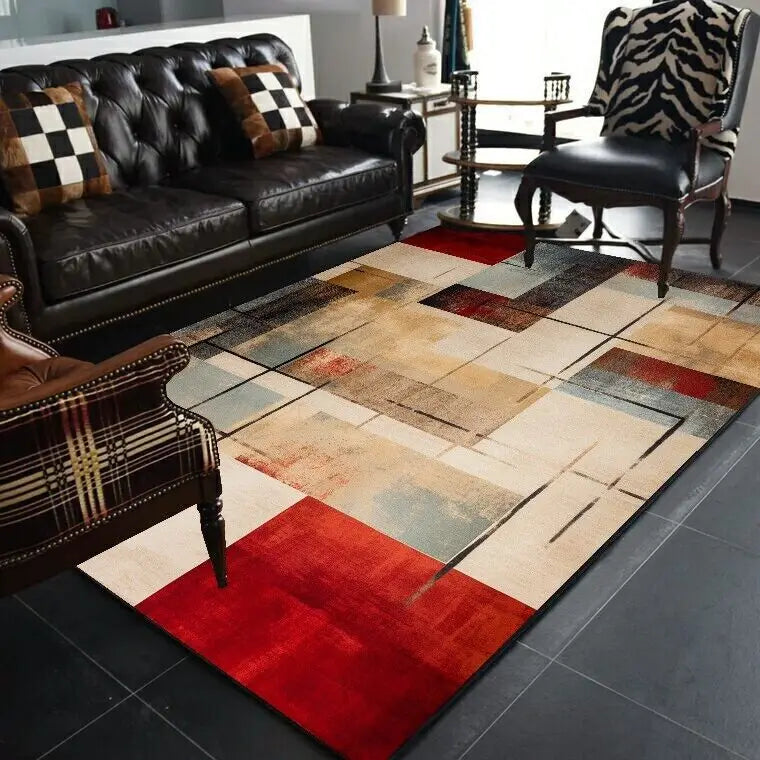 Abstract Geometric Rug - Modern Art Living Room Carpet