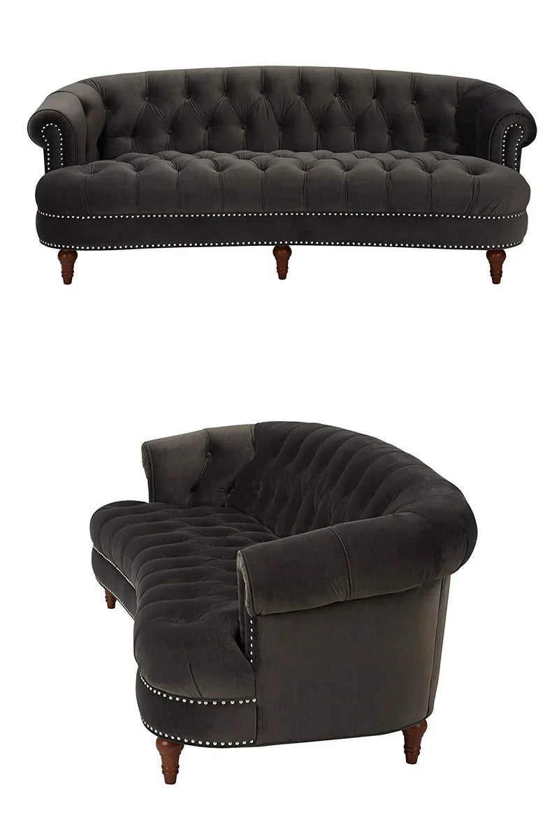 Velvet Sofa 3-Seat: Luxurious Upholstered Couch for Living Room, Hotel & Apartment