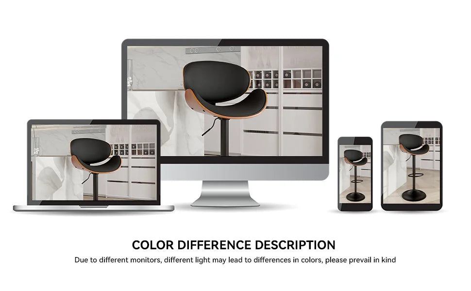 Rotating Bar Stool 2-Piece Set with Backrest and Footstool, Pu Leather Cushion Counter Height Bar Chair for Bar Kitchen and Restaurant