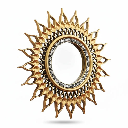 Sunburst Wall Mirror - Round Decorative Gold or Silver - Boho Decor