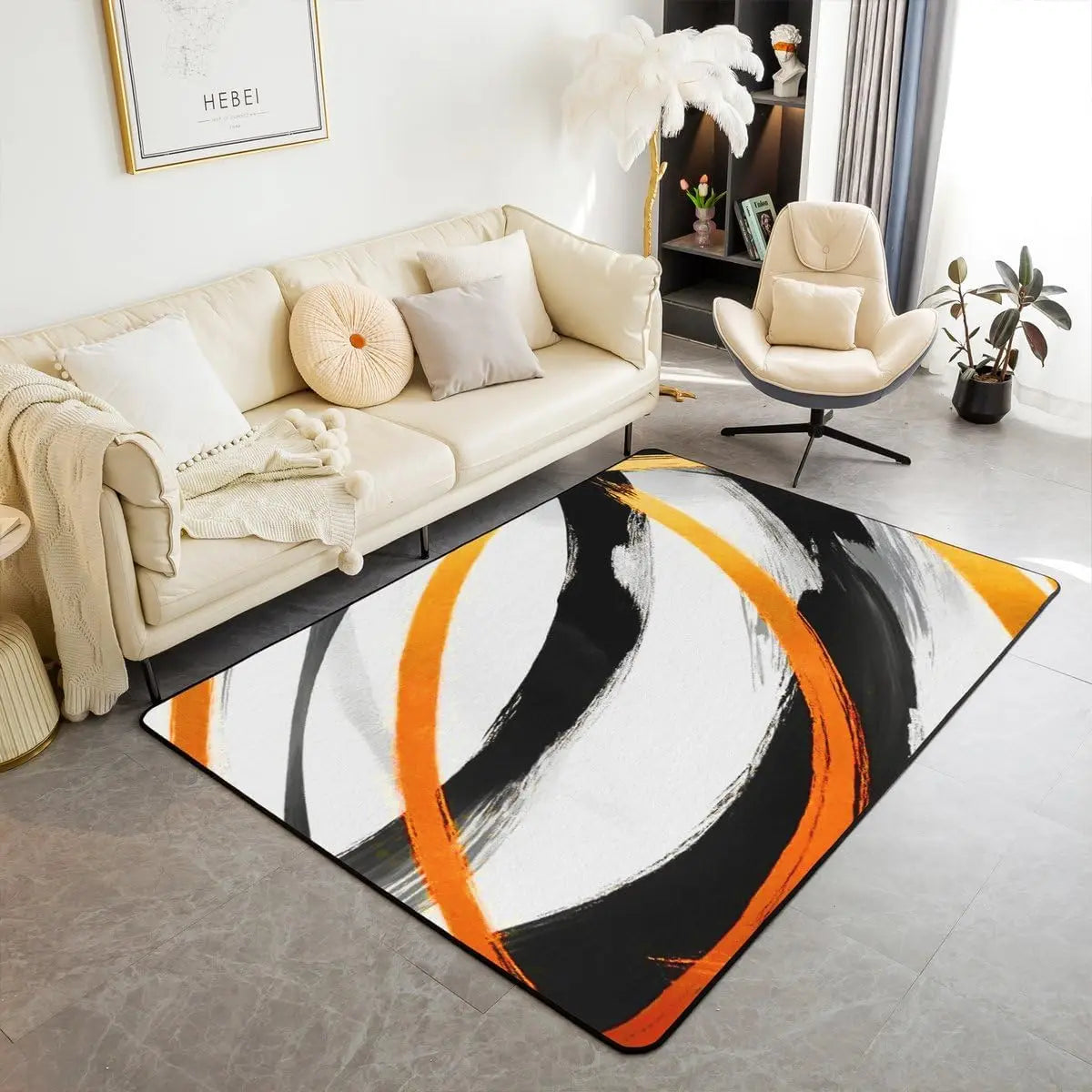 Modern Abstract Brushstroke Rug - Contemporary Art Carpet