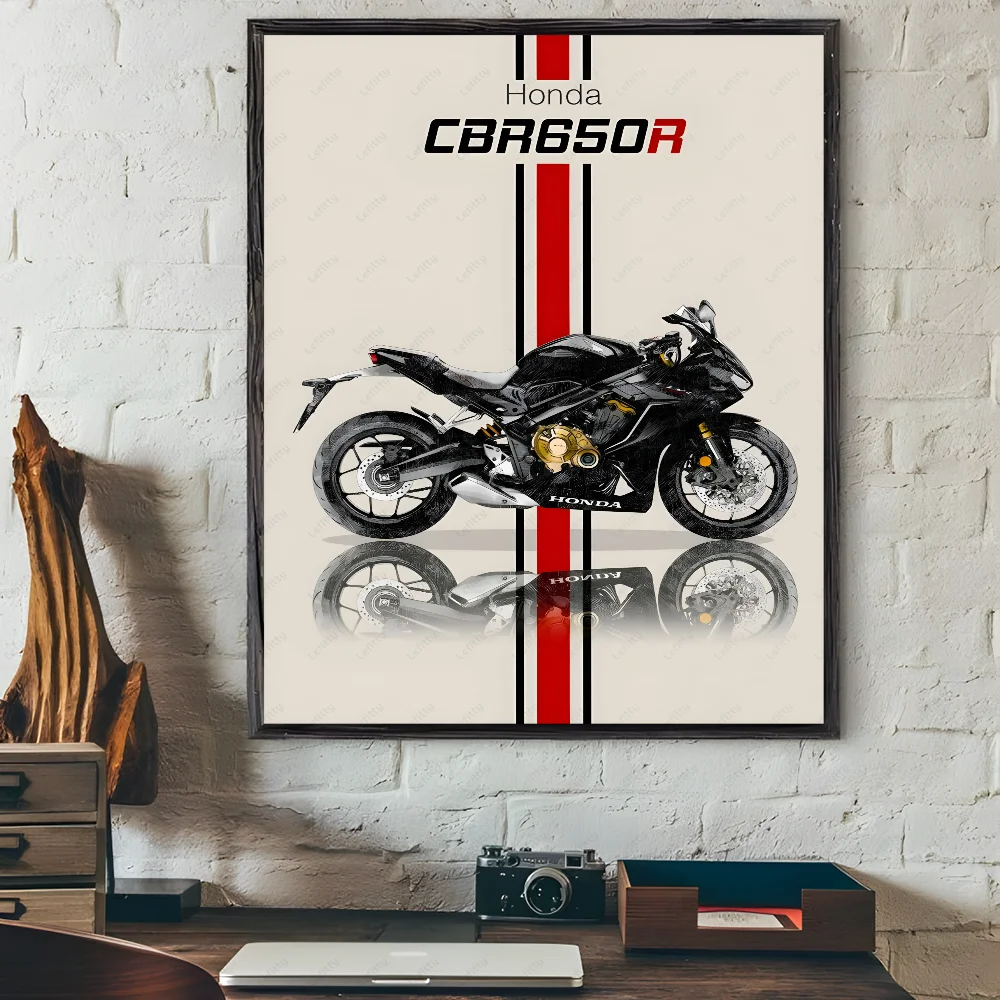 Bold H-HonDAS Motorcycle Poster Canvas Wall Art - Waterproof Print