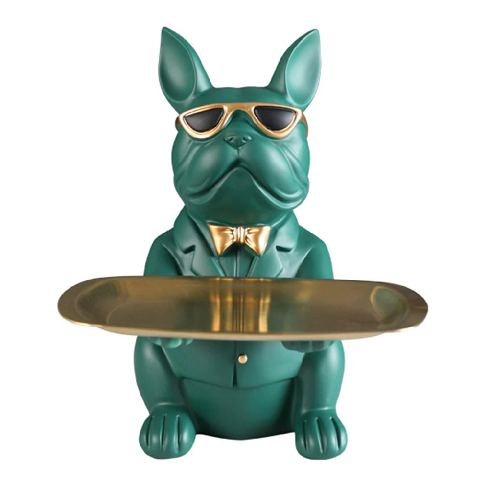 Magnate Pitbull Statue - Resin Sculpture with Storage Tray | Home Decor