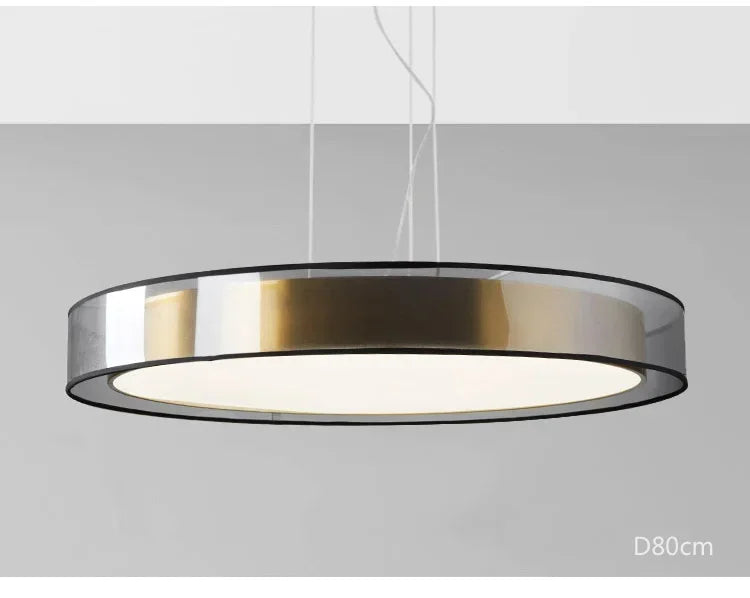 Pendant Light: Modern Circular Ring LED in Gold & White for Dining & Living Room