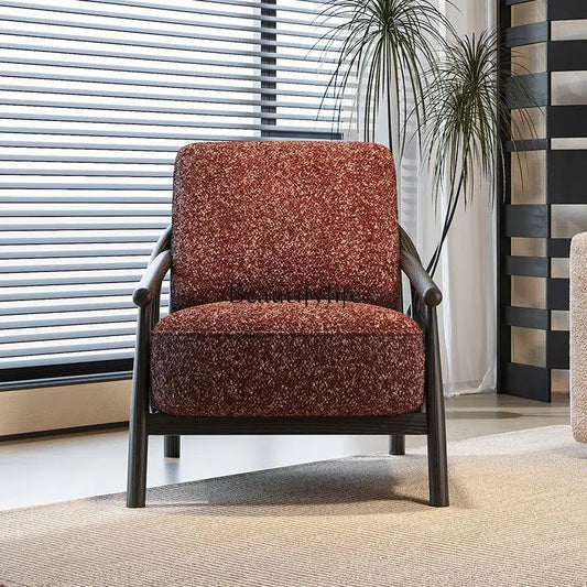 Vintage Piaget Single Sofa Chair Medieval Simple Burgundy Leisure Armchair