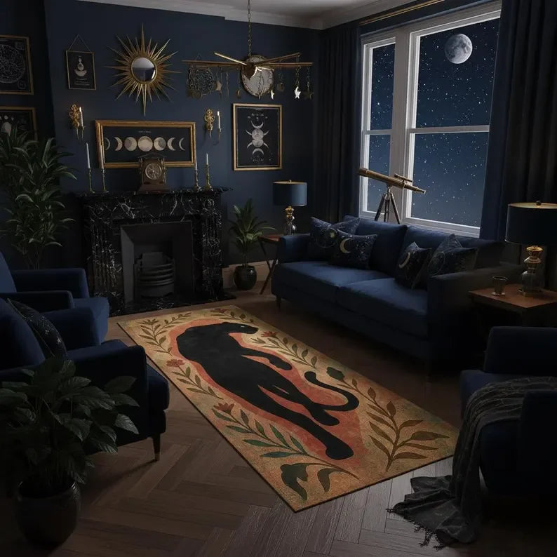 Tiger Pattern Green Runner Rug Modern Animal Print Hallway Rug Home Decoration Carpet