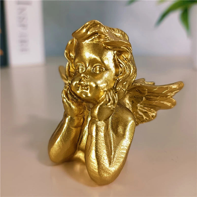 Golden Angel Fairy Figurines - Resin Prayer Statue | Wedding & Home Decor