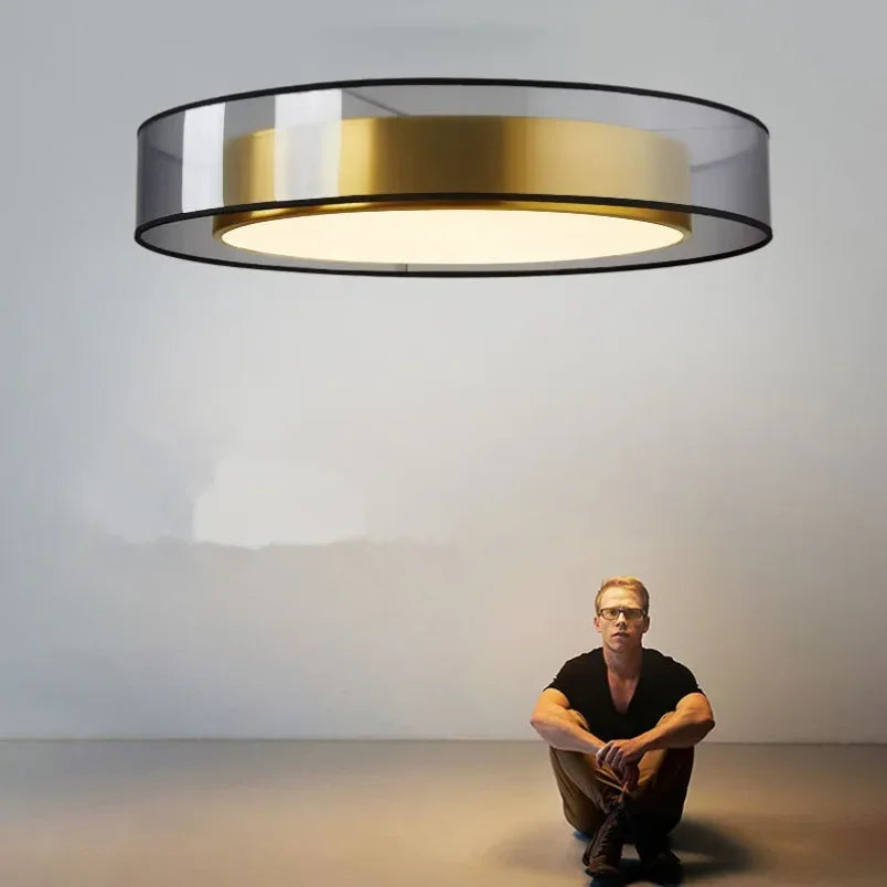 Pendant Light: Modern Circular Ring LED in Gold & White for Dining & Living Room