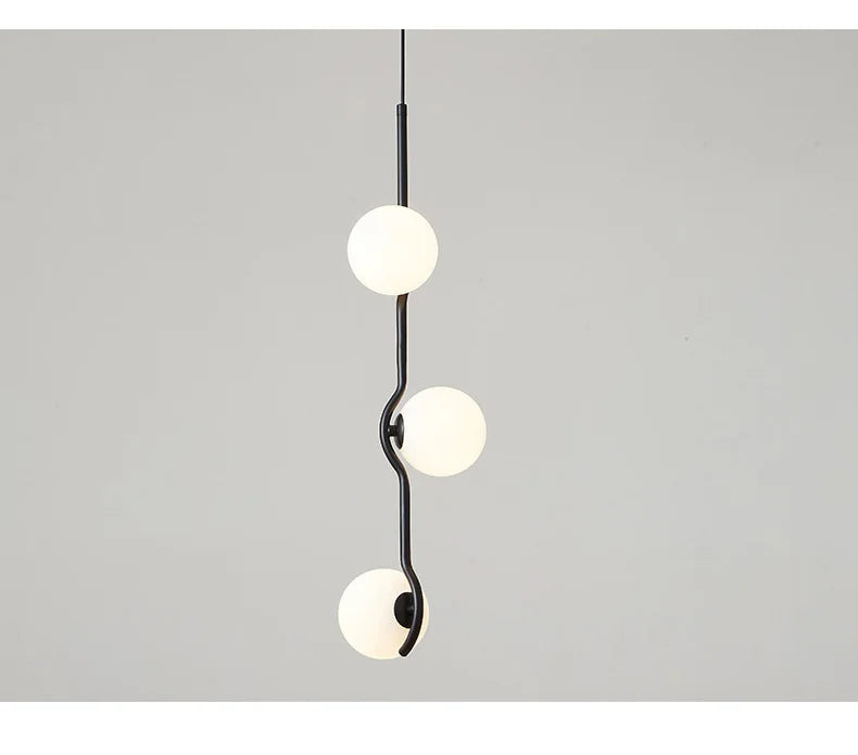 Chandelier: Modern Branching Globe Light in Black - 6 Lights