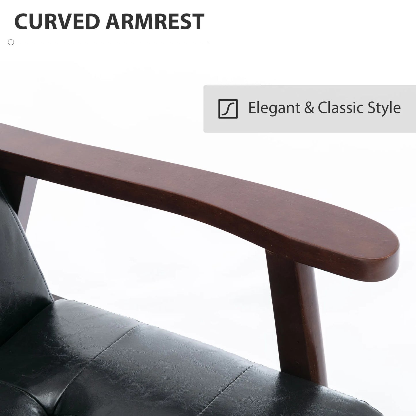 EBELLO PU Leather Reading Armchair Corner Chairs Accent Chair for Living Room Bedroom