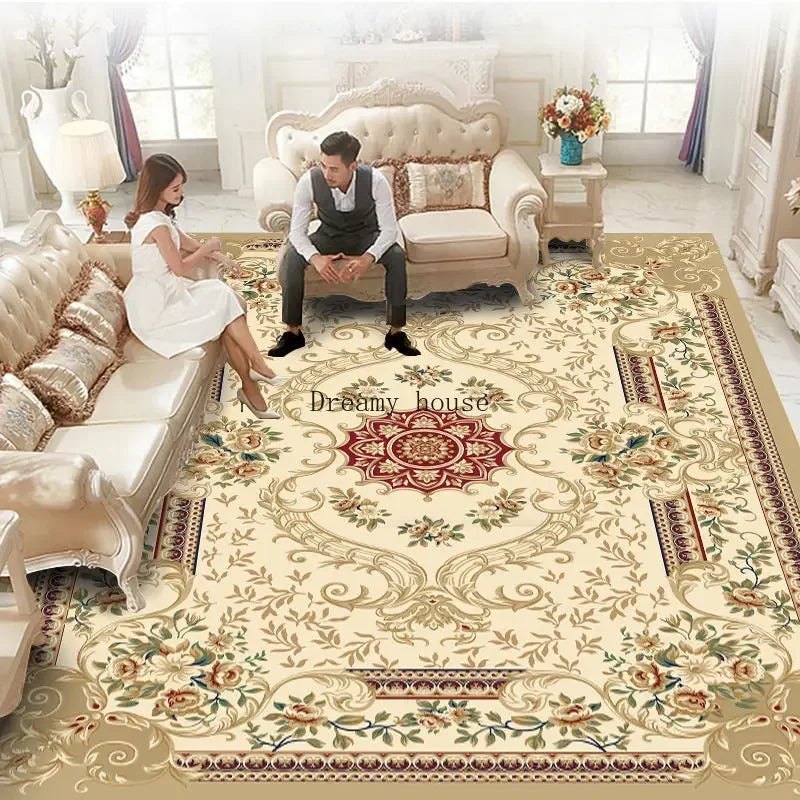 Traditional Floral Medallion Rug – Ornate Persian-Style Carpet for Living Room
