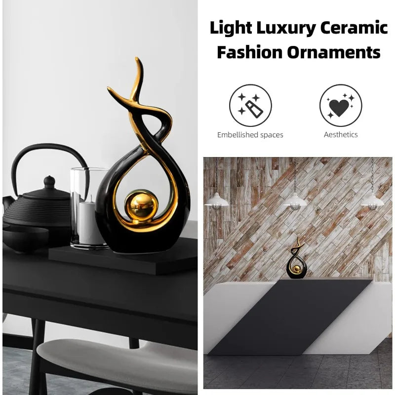 Modern Abstract Art Ceramic Statue Sculpture Home Decoration Living Room Dining Room Ornaments for Office Table Hopeful Flame