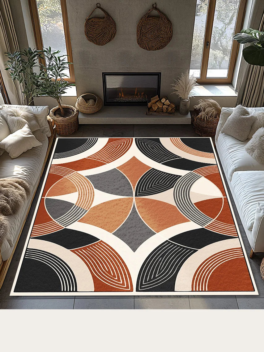 Abstract Area Rug Modern Geometric Carpet Living Room Floor Mat Home Decor Non-Slip Floor Covering Contemporary Design Indoor Ru