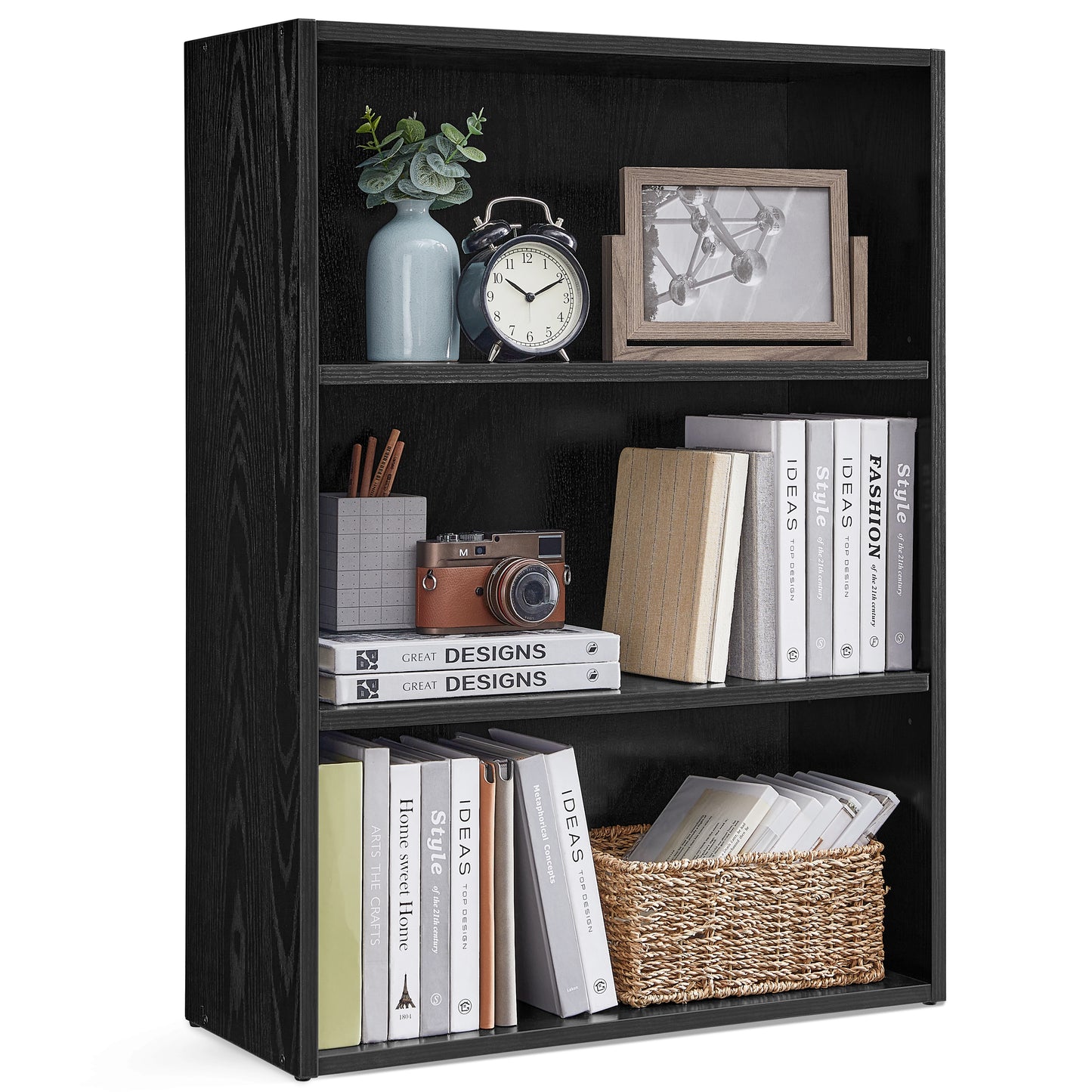 3-Tier Bookshelf - Compact Open Storage Shelving Unit