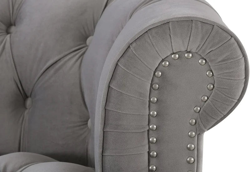 Velvet Sofa 3-Seat: Luxurious Upholstered Couch for Living Room, Hotel & Apartment