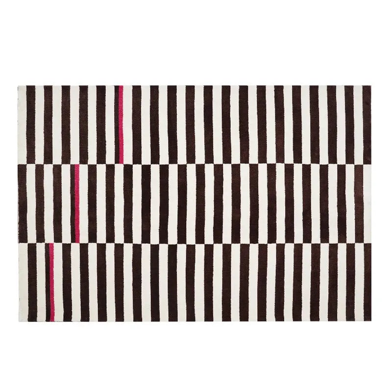 Retro Striped Rug - Navy & White or Black & White Geometric Carpet