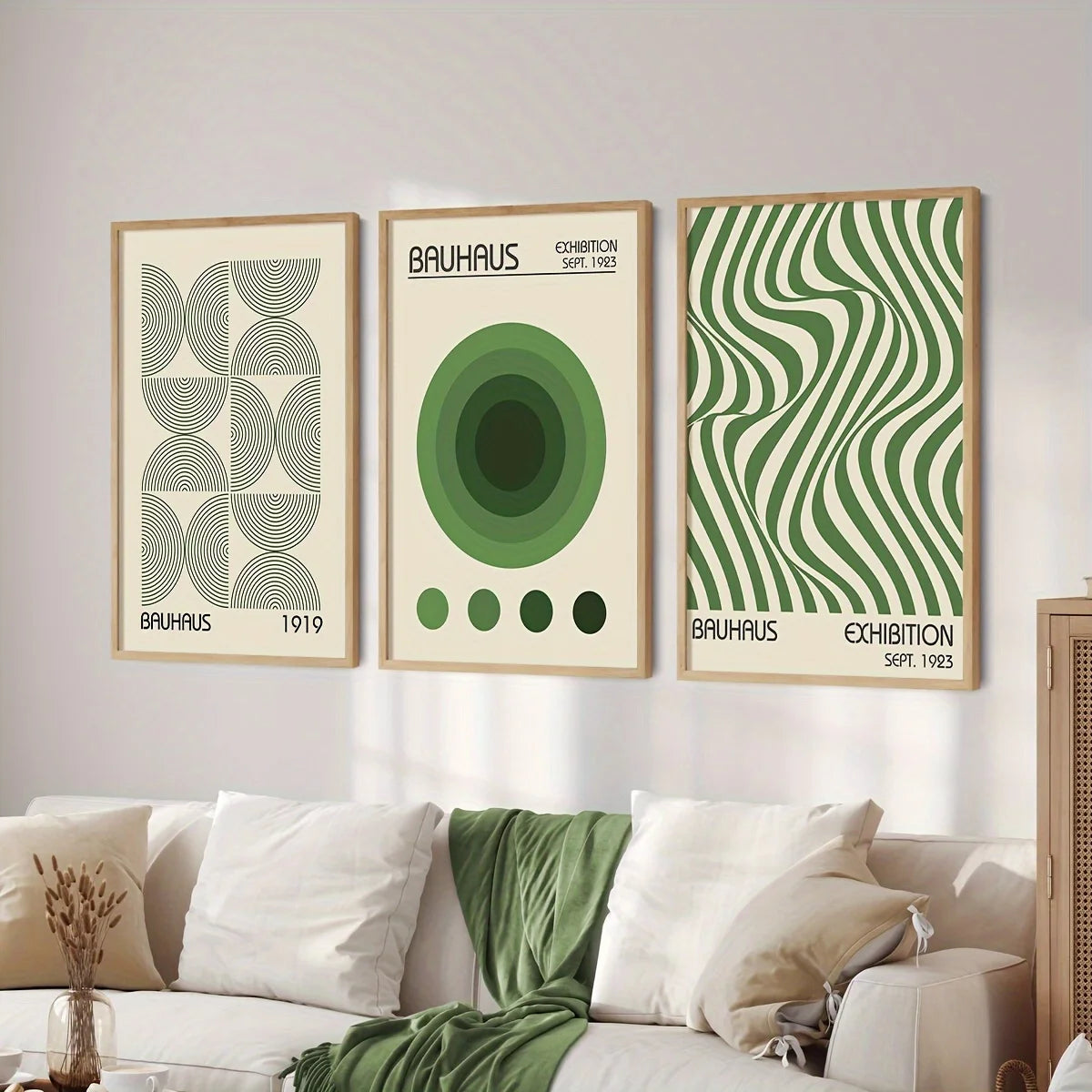 3pcs  Geometric Wall Art Prints, Minimalist Modern Posters, Mid-Century Artwork for Home Decor, Unframed Canvas Art Set