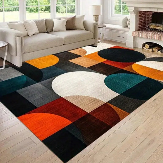 Modern Art Decorative Carpet Colorful Geometric Decorative Rug Home Living Room Anti-slip Mat for  Bedrooms Studies Terraces