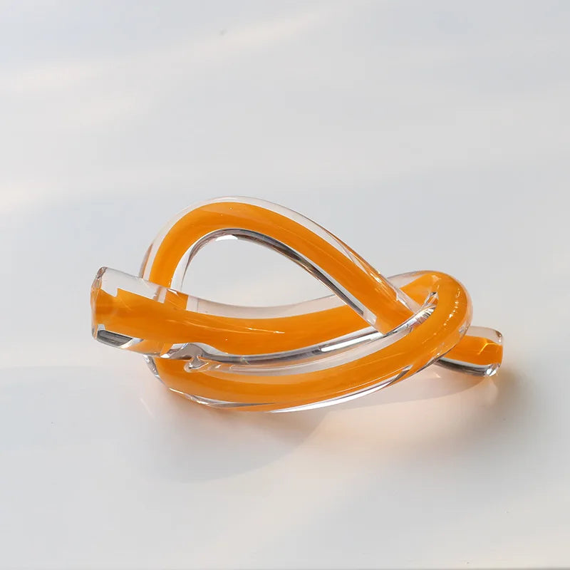 Geometric Glass Sculpture - Hollow Knot Design | Home Decor