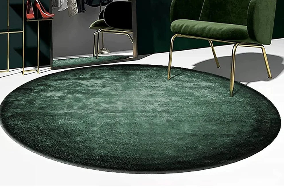 Round Green Carpet - Luxury Soft Plush Rug