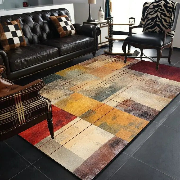Abstract Geometric Rug - Modern Art Living Room Carpet