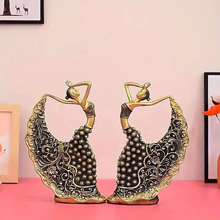 Resin Peacock Dancer Figurine - Luxury Nordic Sculpture | Home Decor