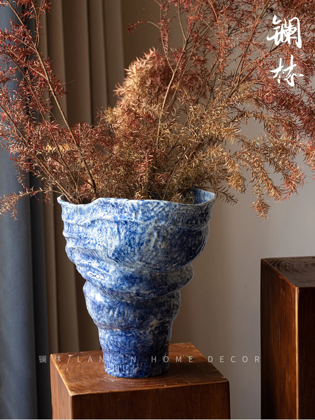 Wabi Sabi Handmade Ceramic Vase  Jingdezhen SeashellShaped Zen Decor Sculptural Art Pot for Home & Hotel Decor