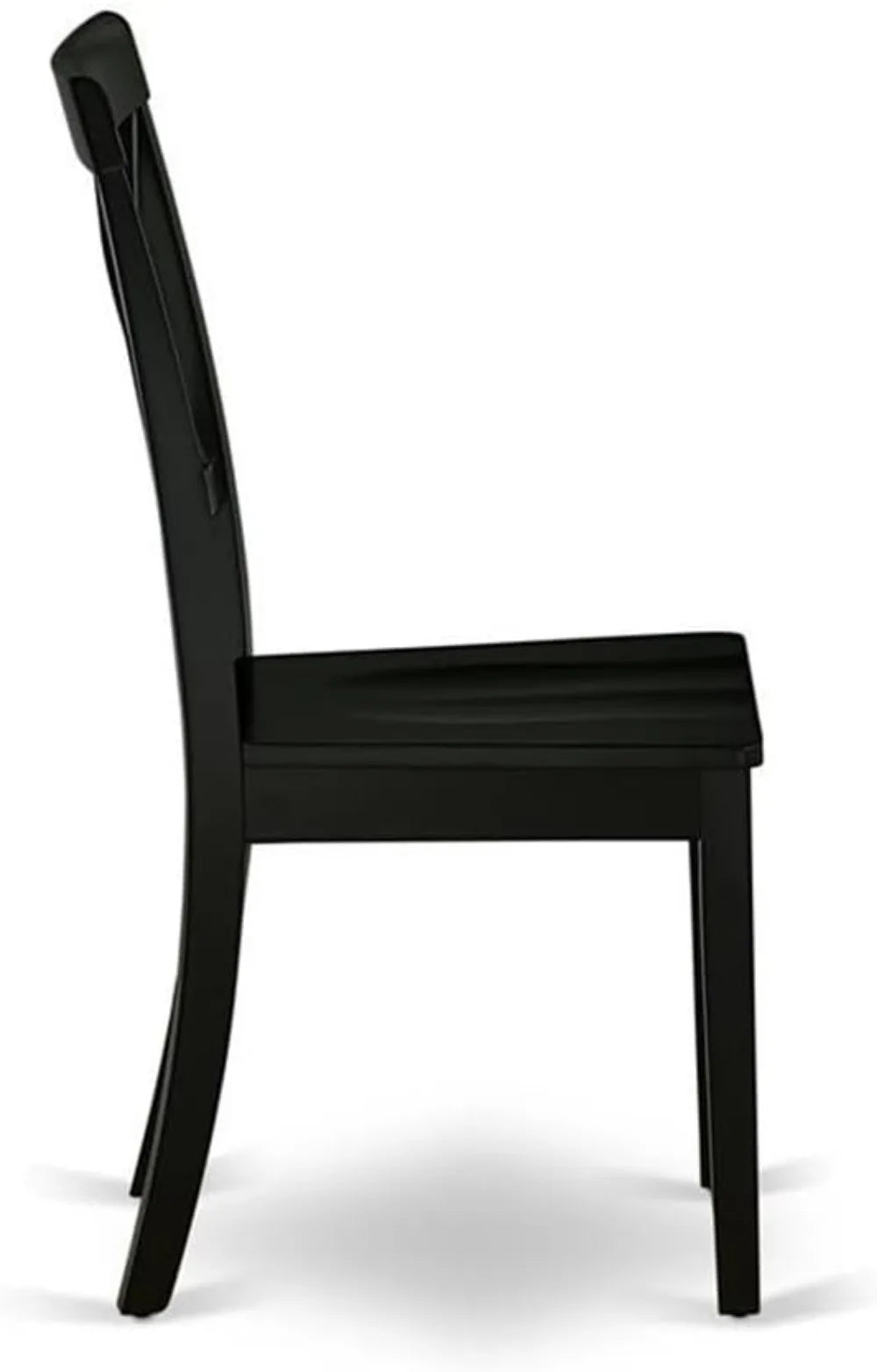 Modern Cross Back Dining Chairs, Set of 2 in Black with Solid Wood Seat for Elegant Home Decor