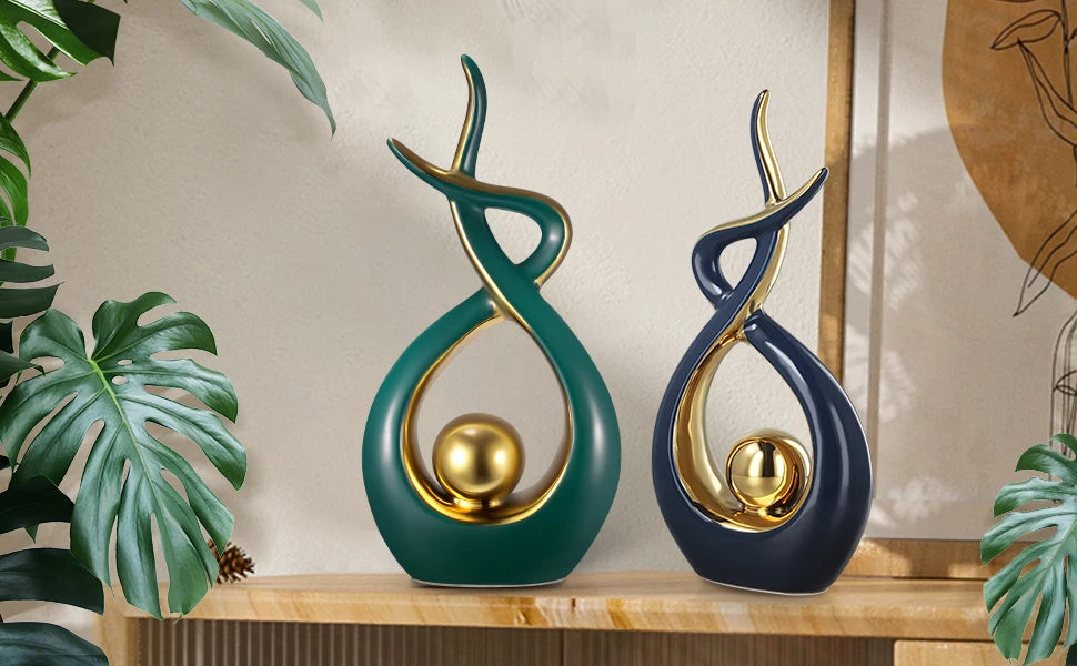 Modern Abstract Art Ceramic Statue Sculpture Home Decoration Living Room Dining Room Ornaments for Office Table Hopeful Flame