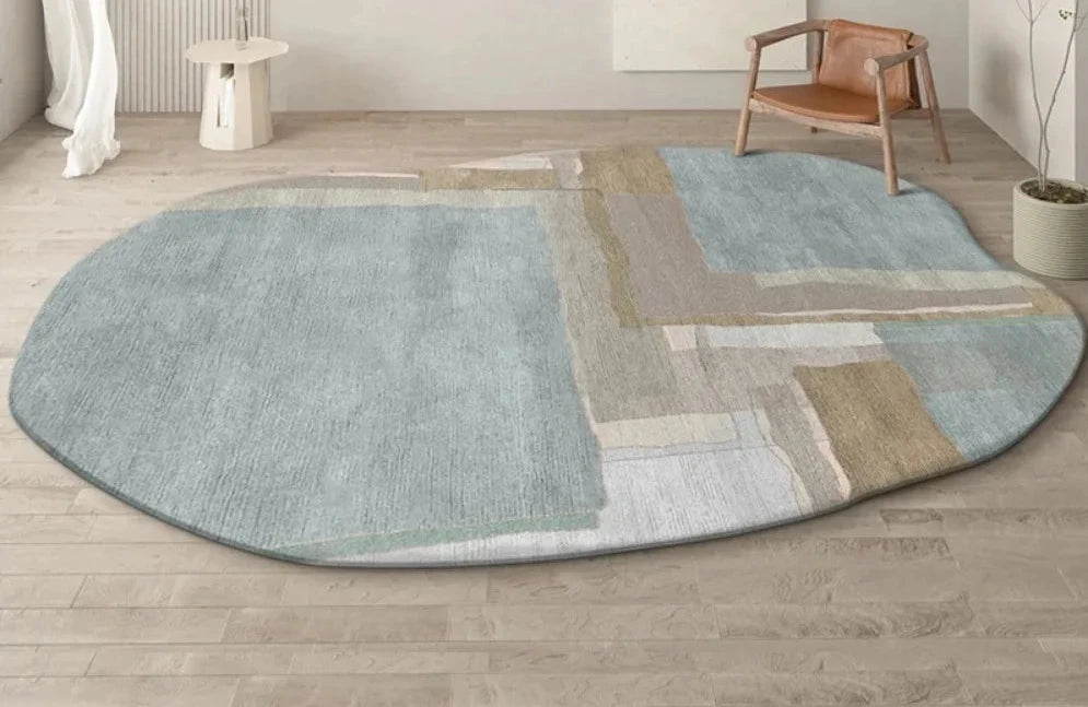 Minimalist Linear Rug - Modern Abstract Irregular Carpet